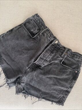 We The Free Black Washed Denim Cutoff Shorts